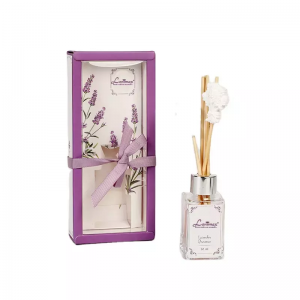 Glass Reed Diffuser Square Bottle Essential Reed Diffuser with Fiber Gypsum Rattan Stick Gift Set
